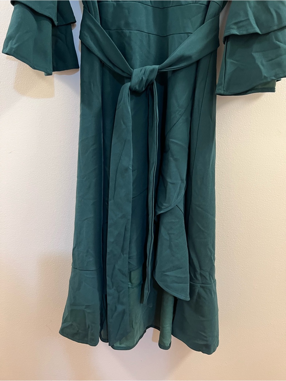 Talisea Formal Double Bell Sleeve VNeck High Low Split Ruffle Cocktail Dress oh. - Picture 8 of 13